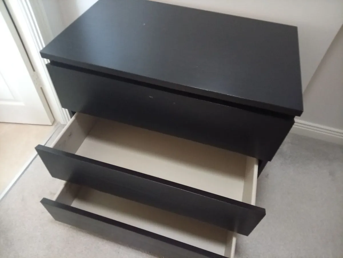 Ikea Malm Chest of 3 drawers Black/Brown - Image 4