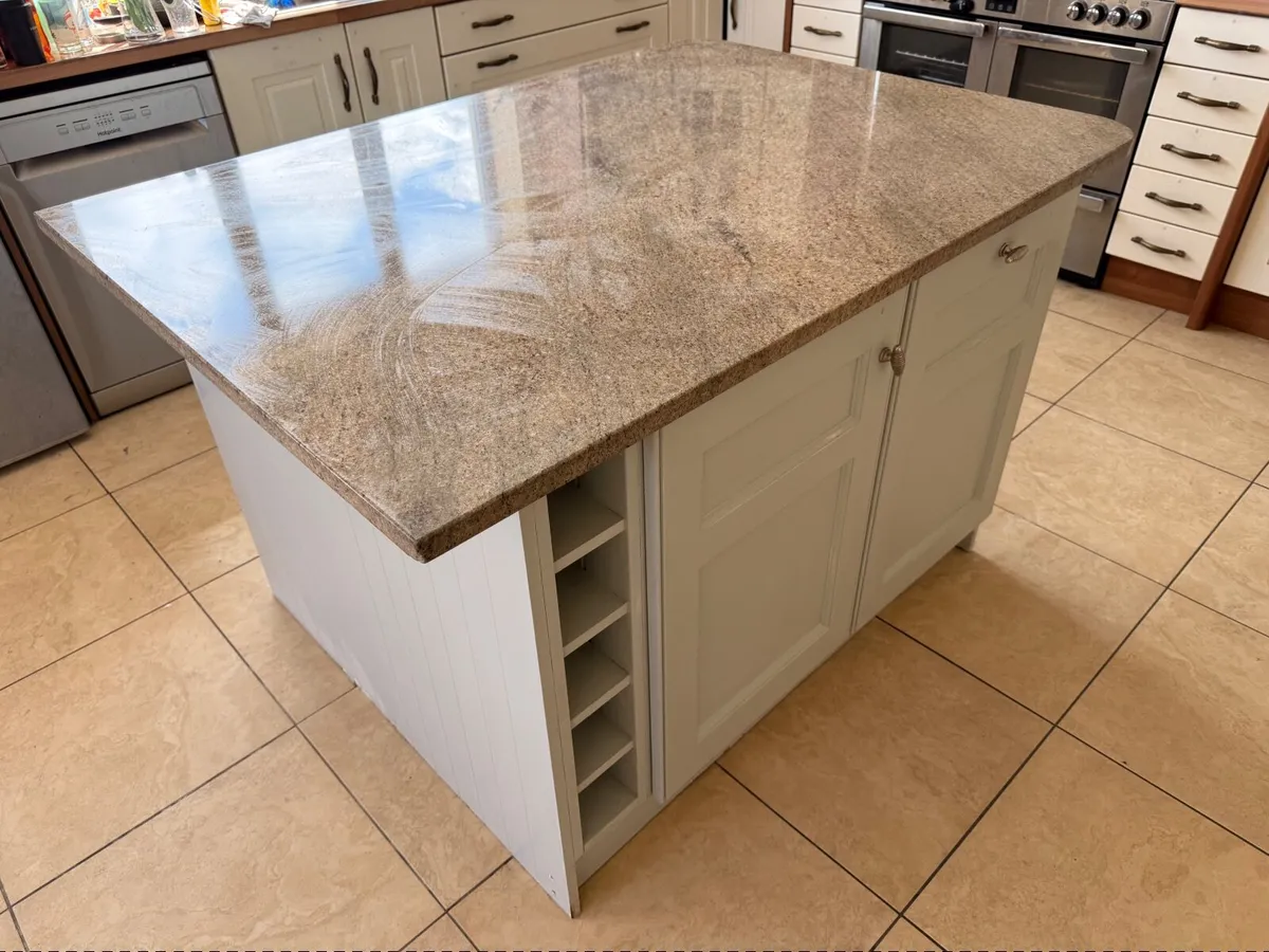 Kitchen Island with Granite Stone Top - Image 1