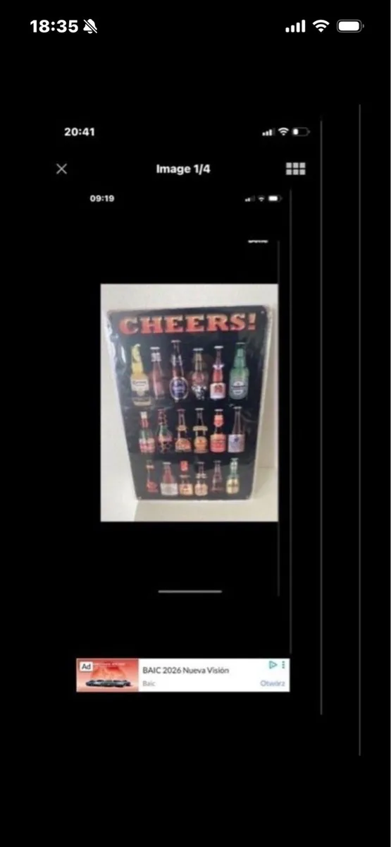 Bar Beers Metal Sign - Image 1