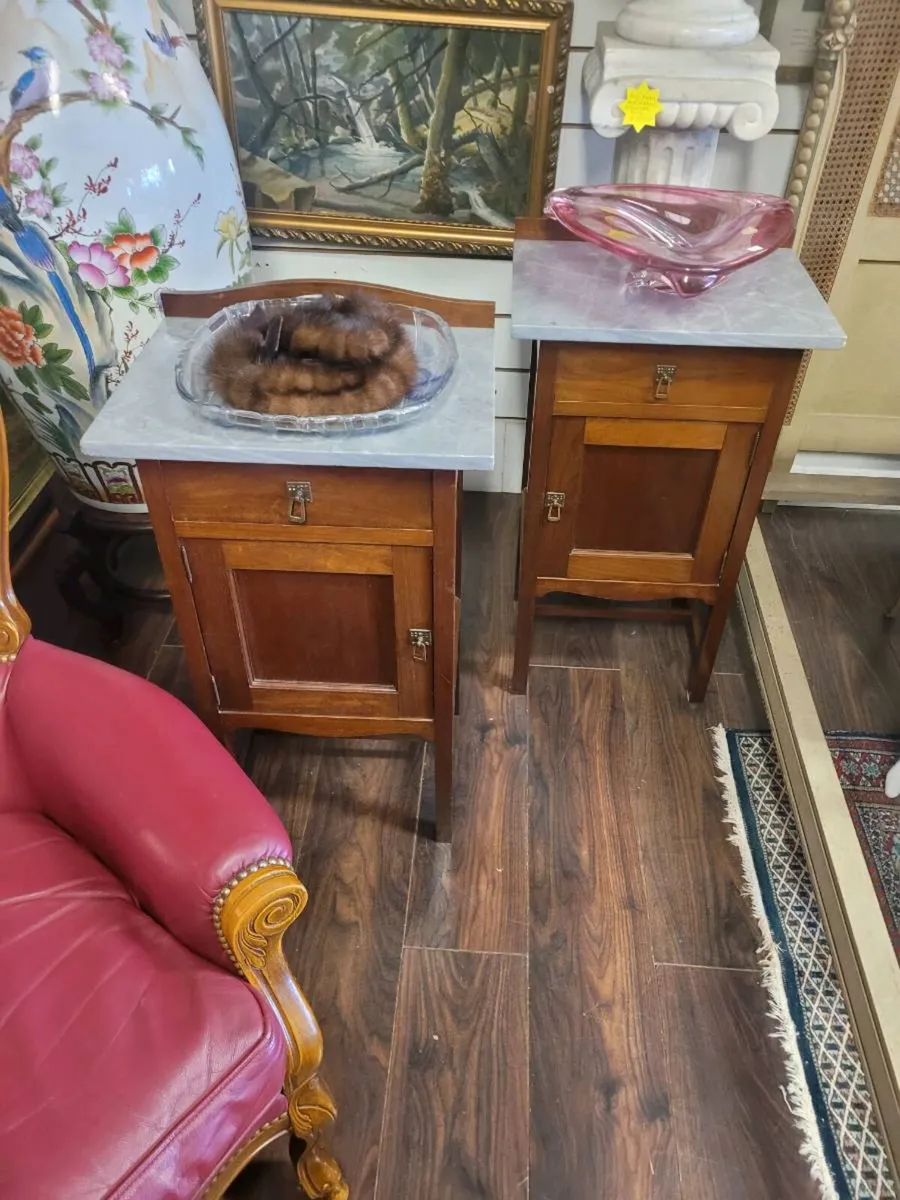 Art Nouveau 2 bedside lockers.