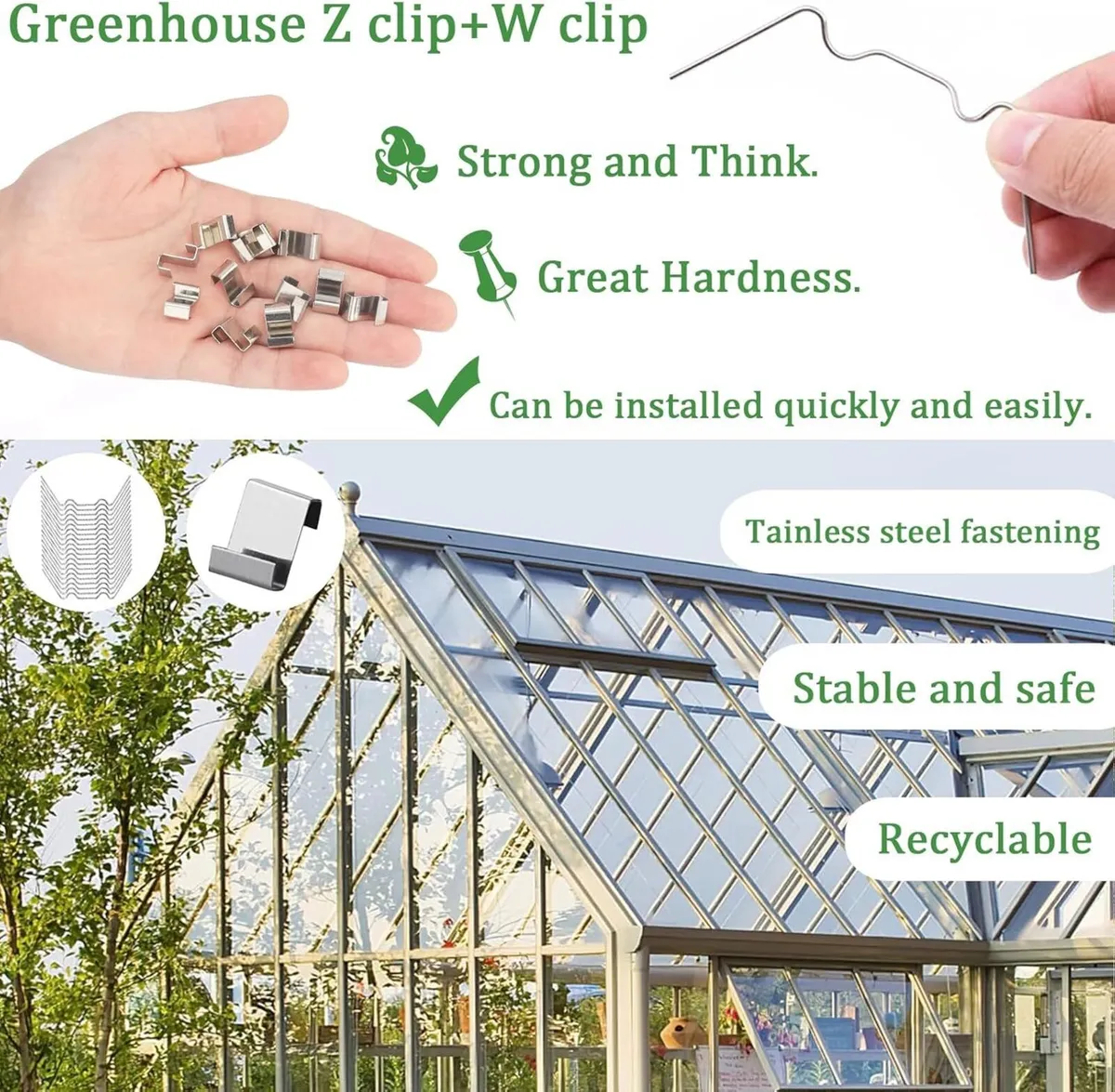 100 Greenhouse Glazing Clips - Image 1