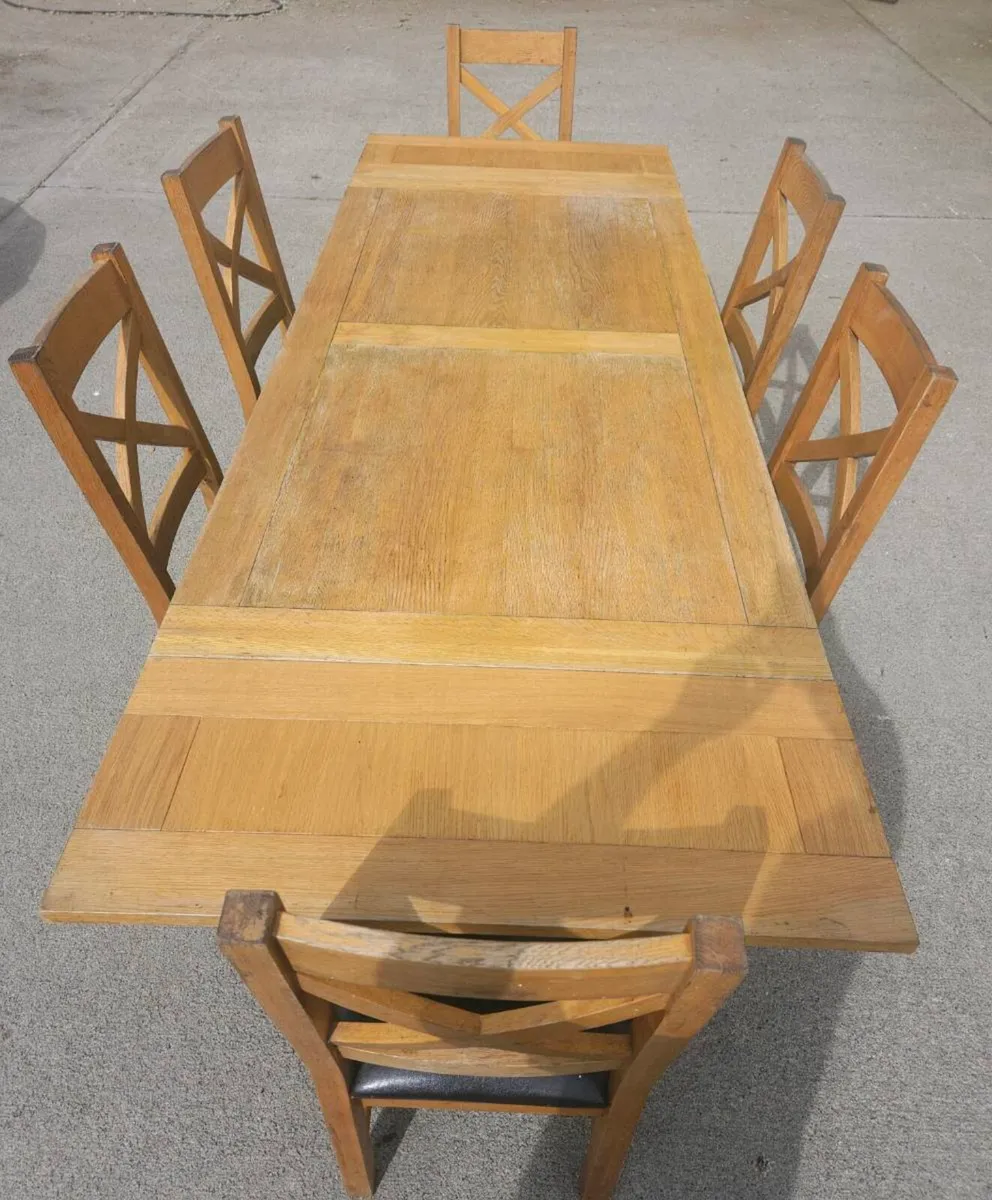 Solid Oak Table and Chairs - Image 3