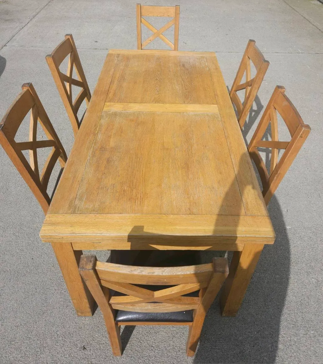 Solid Oak Table and Chairs - Image 1