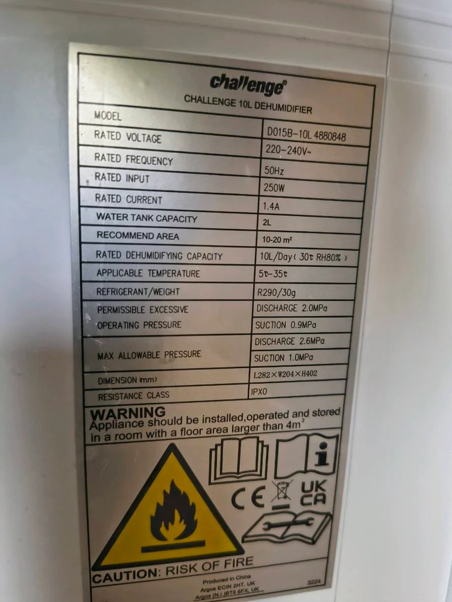 10 litre dehumidifier.DO15B-10L - Image 3