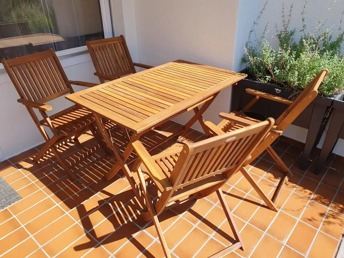 New Furniture Set 5 Pieces Acacia - Image 1
