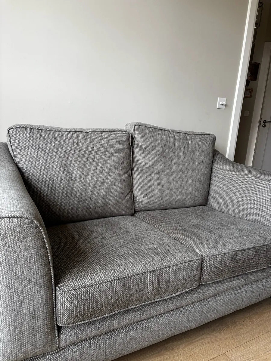 Grey fabric sofa set - 2 & 3 seater | Like New - Image 3