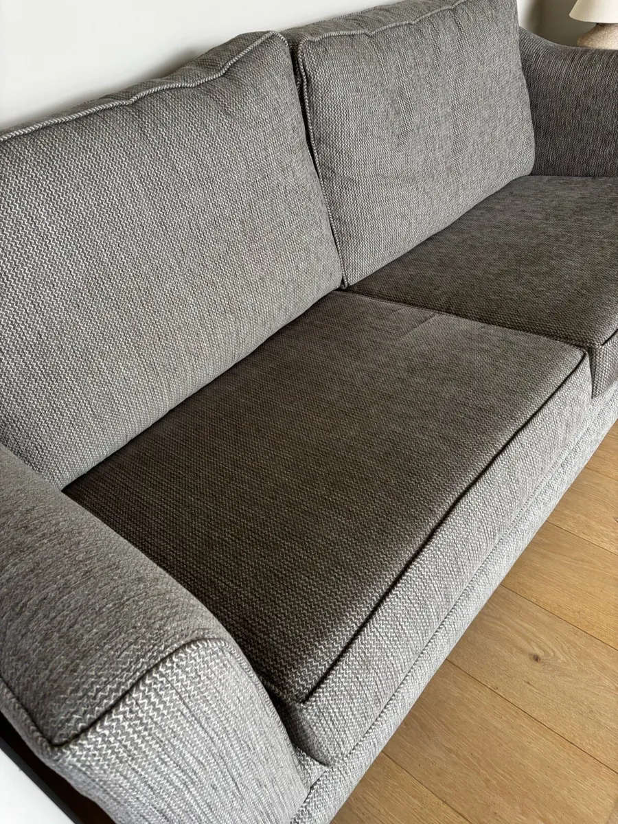 Grey fabric sofa set - 2 & 3 seater | Like New - Image 4