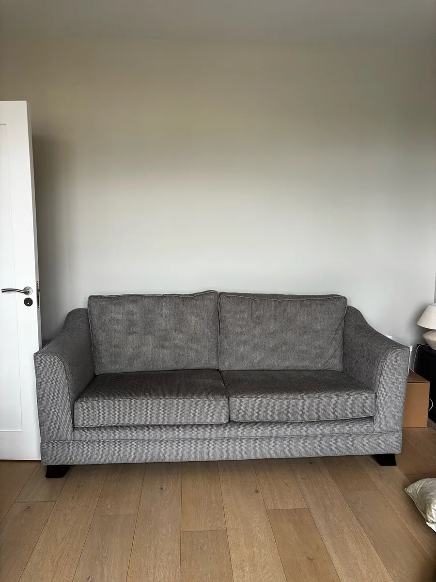 Grey fabric sofa set - 2 & 3 seater | Like New - Image 2