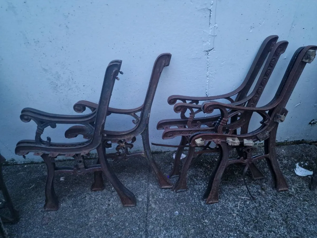 cast iron benches x4 - Image 3