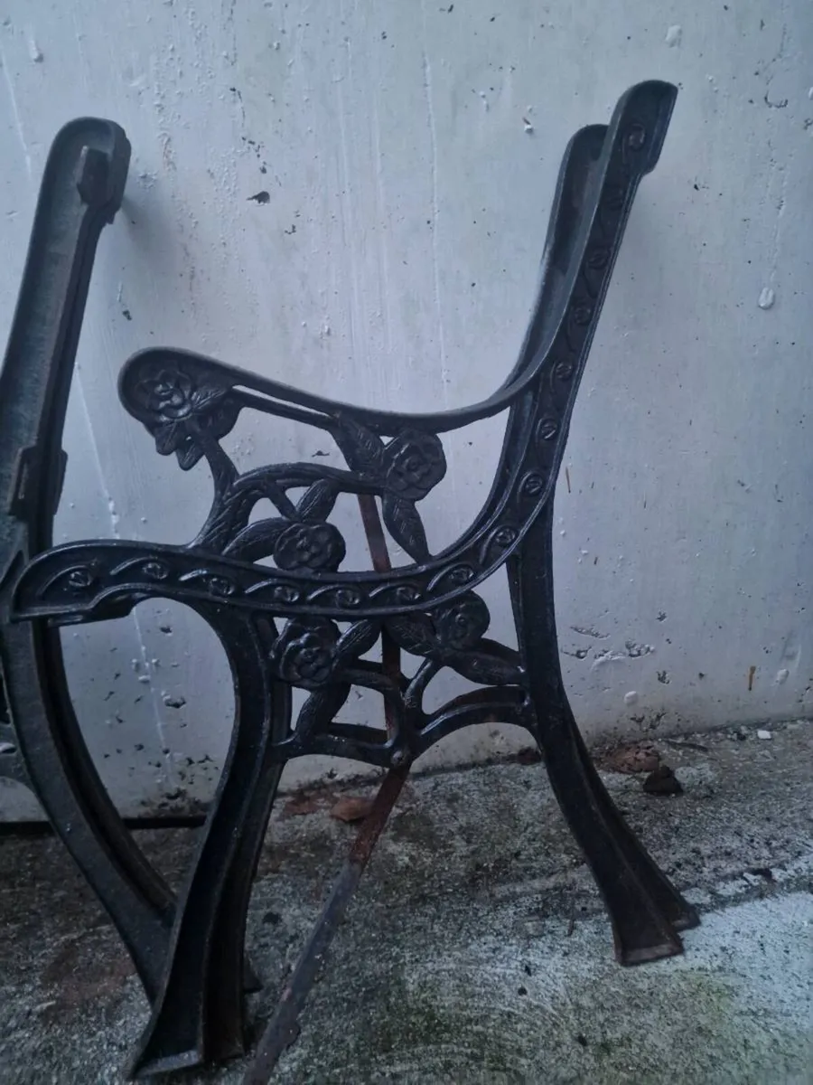 matching garden bench cast iron + backs. - Image 2