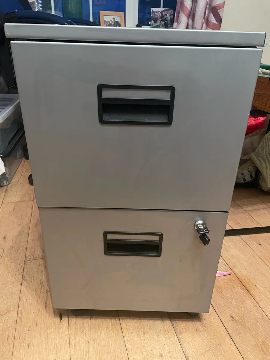 Grey Filing Cabinet - Image 1