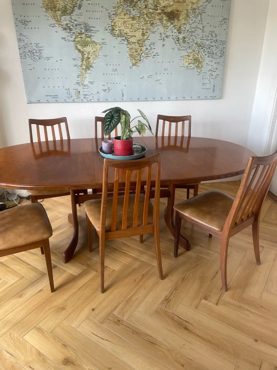 Gplan mid century dining table and chairs - Image 1