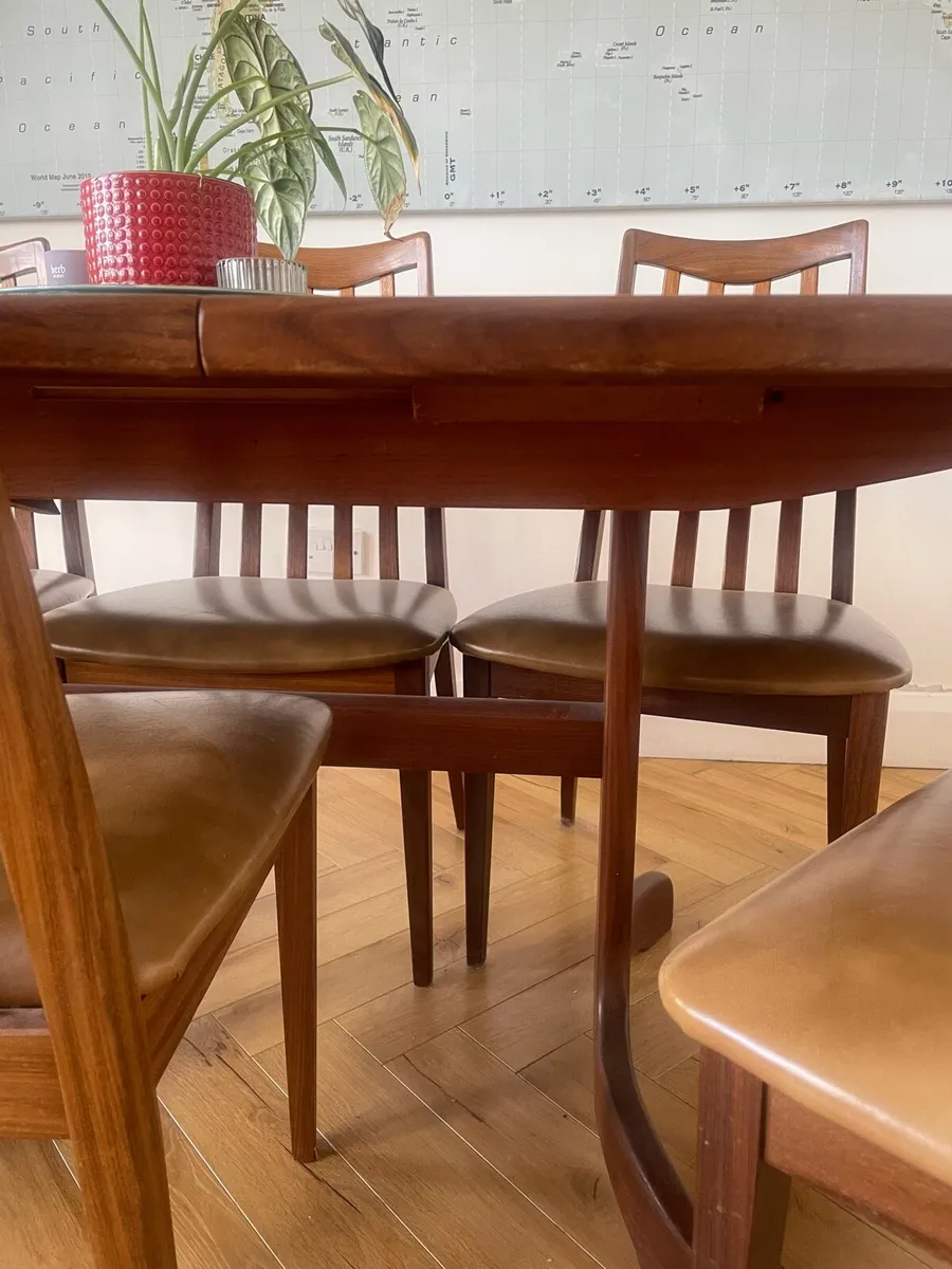 Gplan mid century dining table and chairs - Image 4