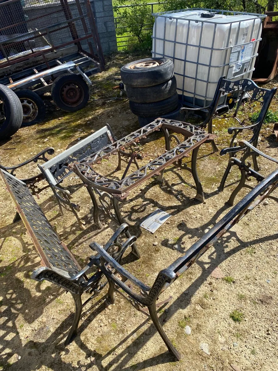 Cast iron furniture frames for a garden set. - Image 2