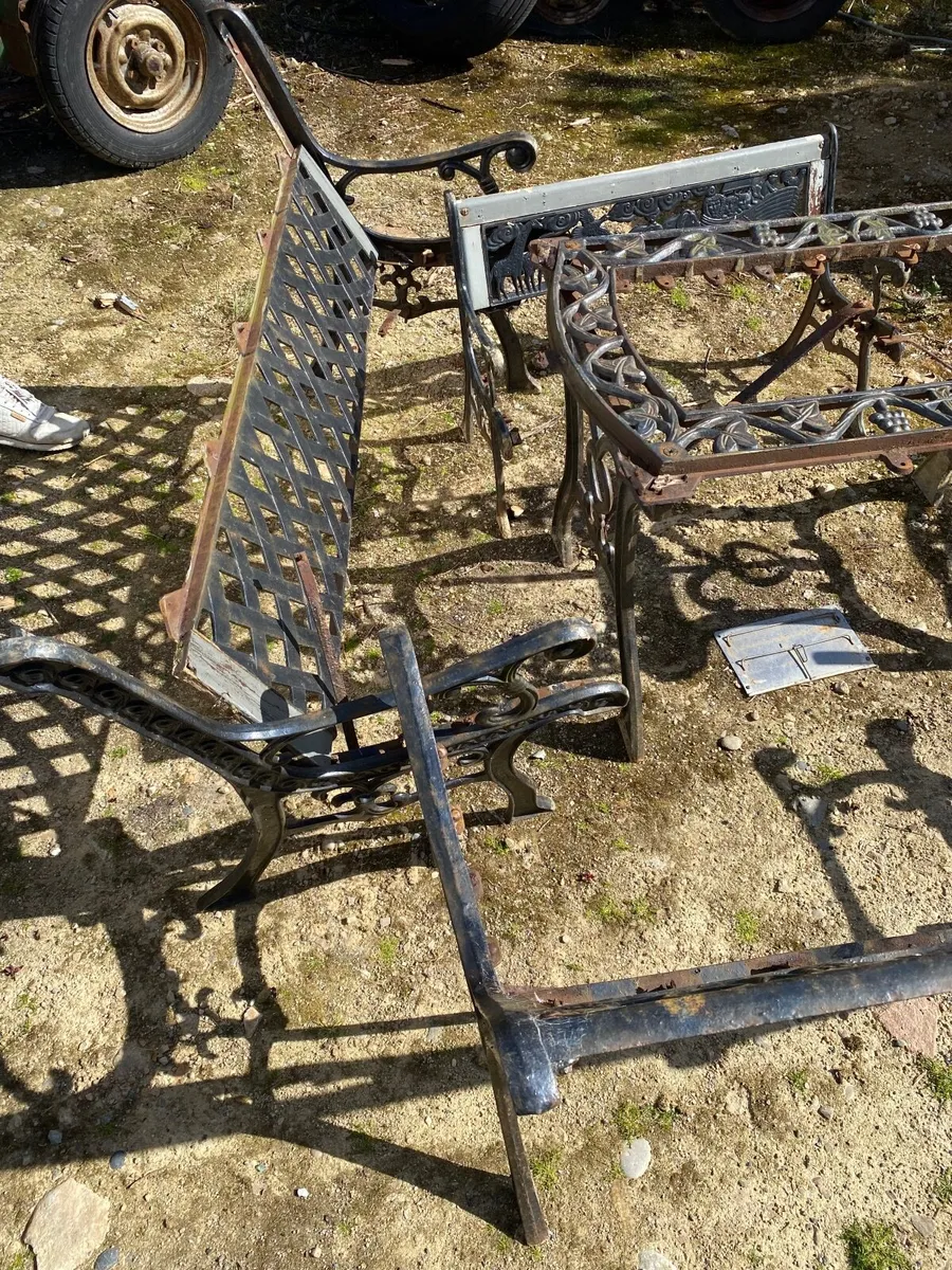 Cast iron furniture frames for a garden set. - Image 3