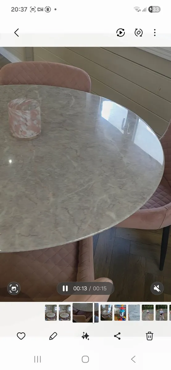 Solid marble dining table and chairs - Image 4