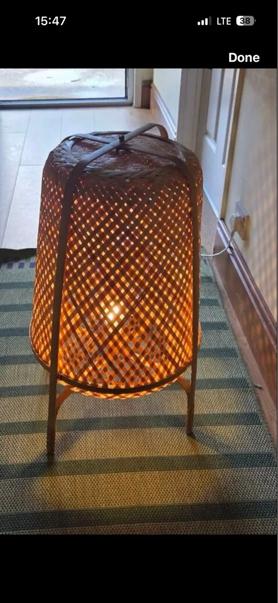 Vintage Ikea Knixhult Bamboo Ratan Floor Lamp - Image 1