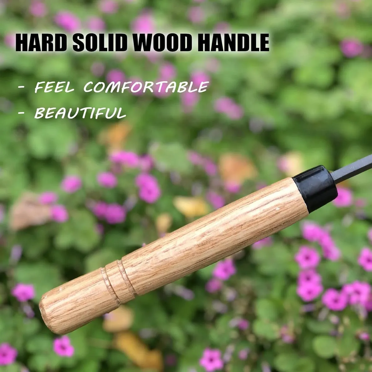 Wooden Handle Garden Hoe Weeder - Image 2