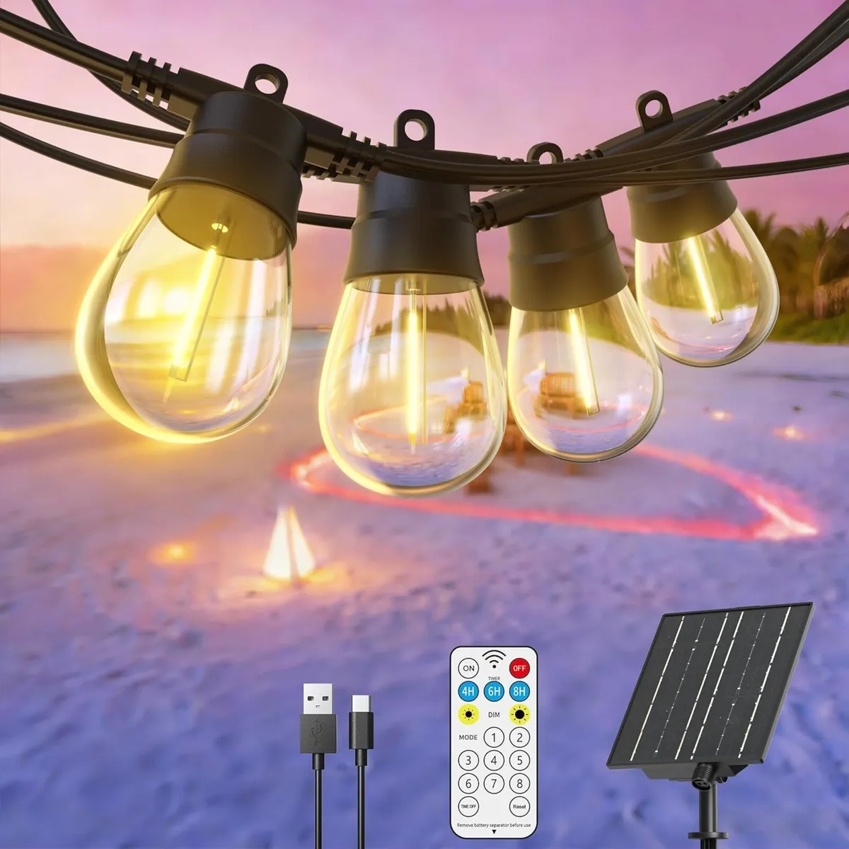 17m Solar Garden String Lights - Image 1