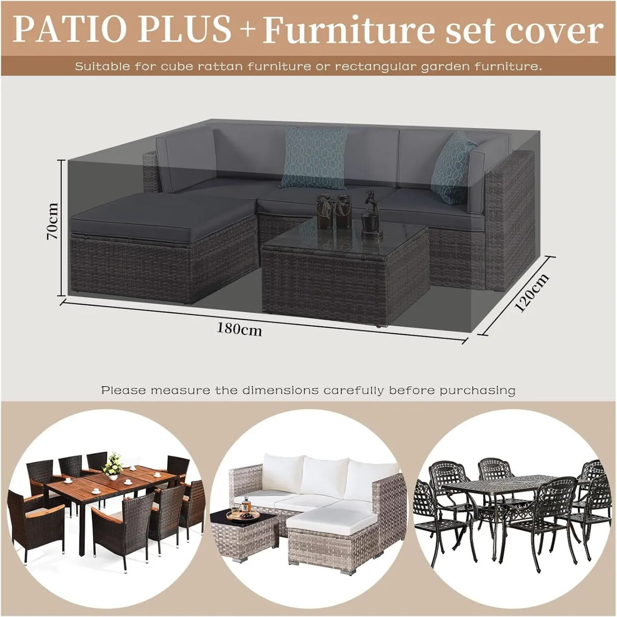 Rectangular Garden Table Cover - Image 2