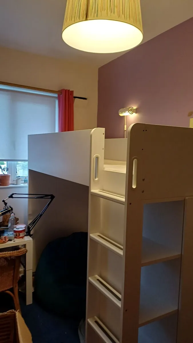 Loft bed with integrated wardrobe, shelves & drawe - Image 1