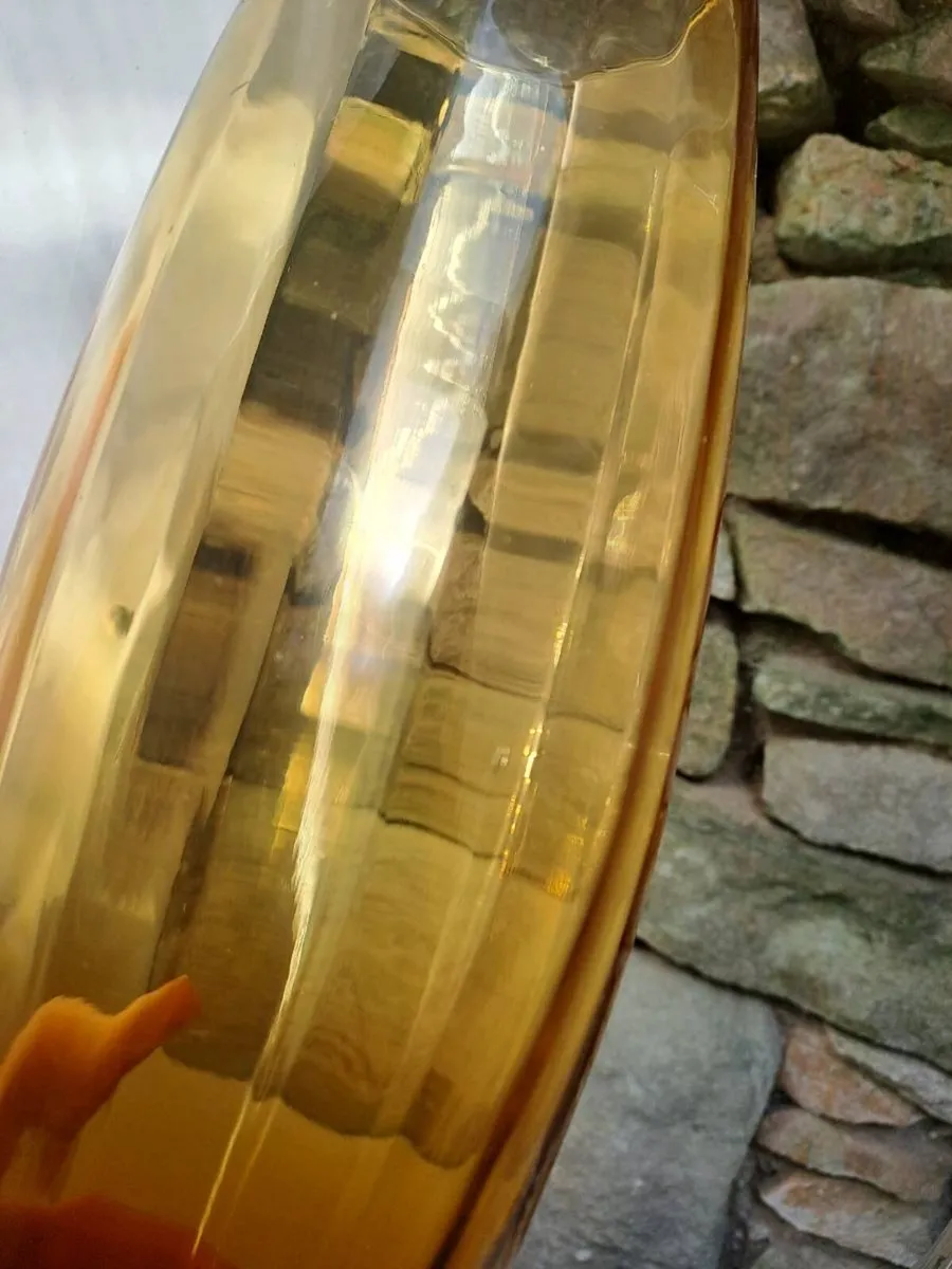 Large Amber Art Glass Floor Vase 45cm - Image 4