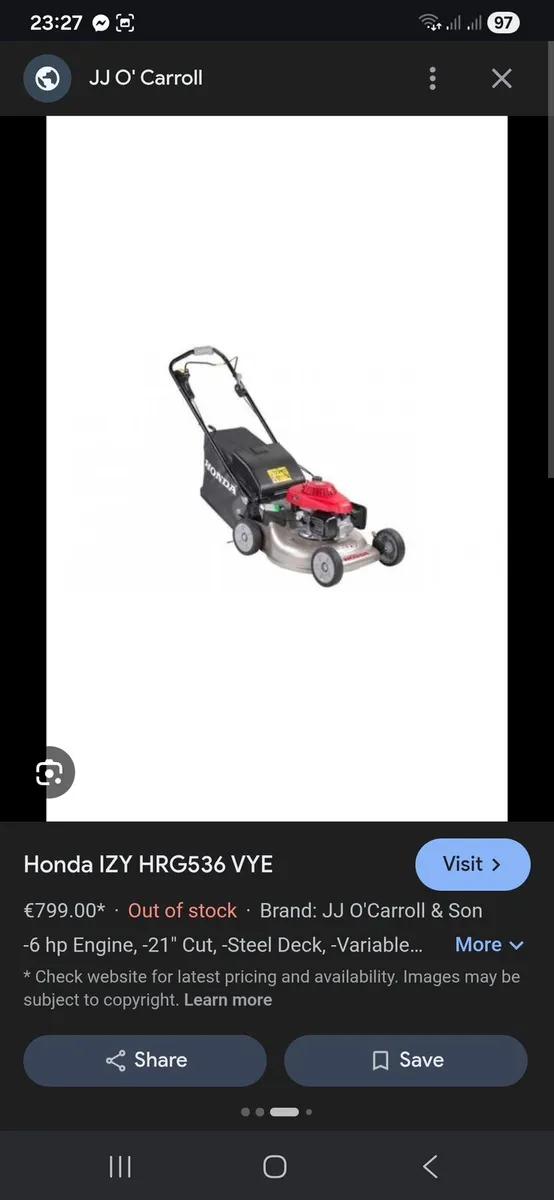 Honda izy self propelled lawnmower FERMOY - Image 2