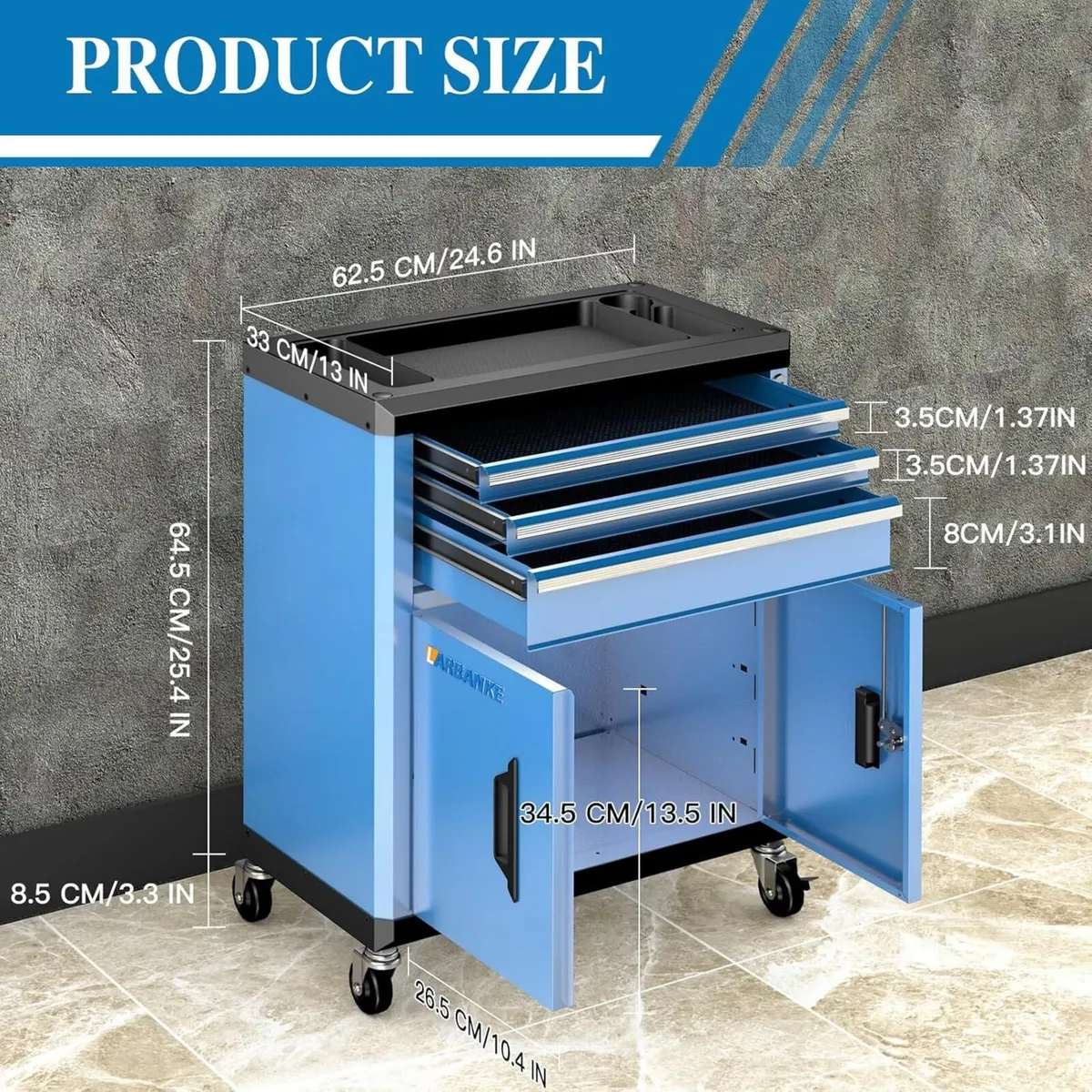 Rolling Tool Chest with LockKeys 360degrees - Image 3