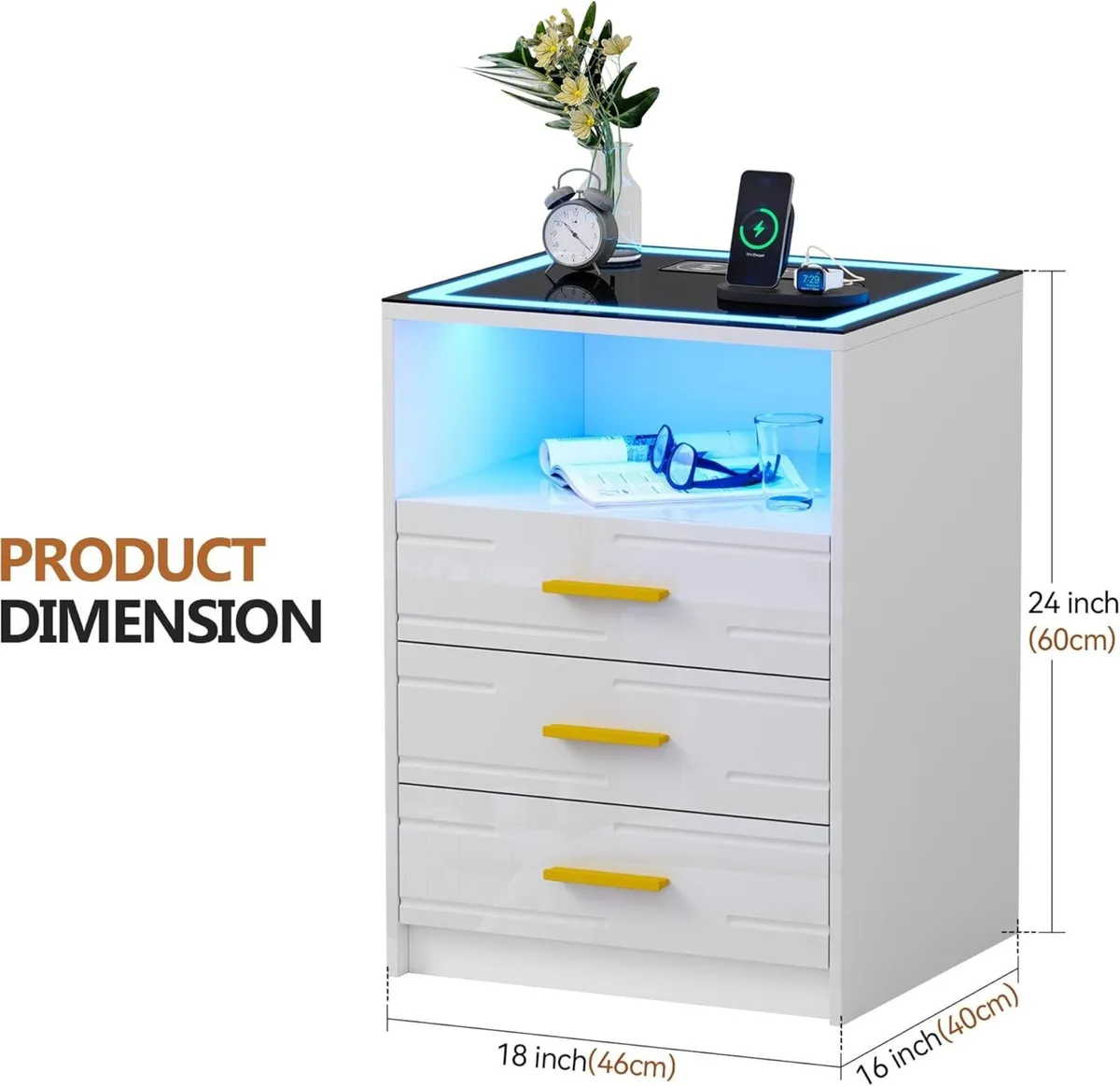Smart Bedside Table - with Charging Station 3 - Image 2