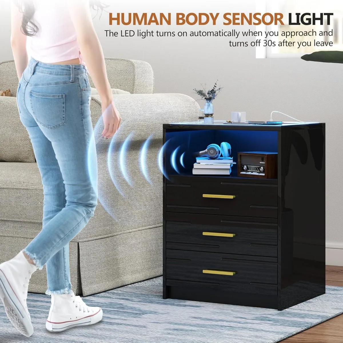 Smart Bedside Table - with Charging Station 3 - Image 4