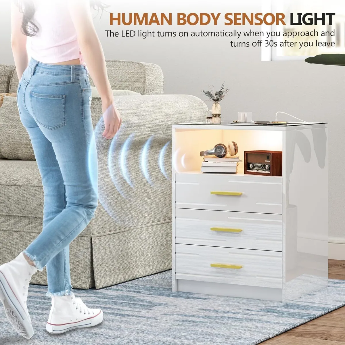 Smart Bedside Table - with Charging Station 3 - Image 4