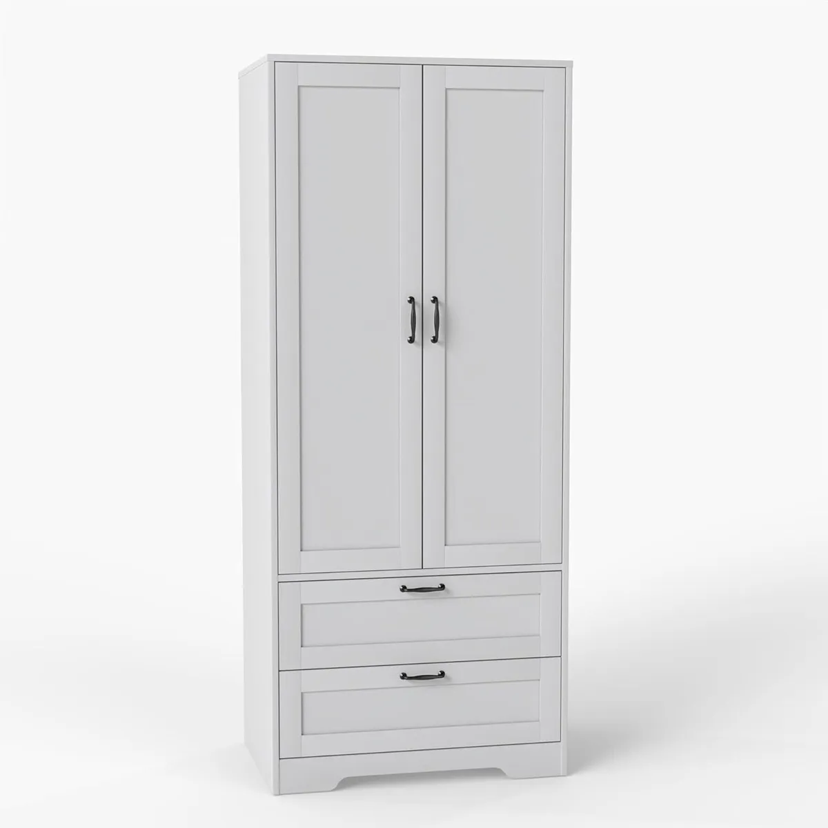 Bedroom storage wardrobe with hanging rod 63 inch - Image 1