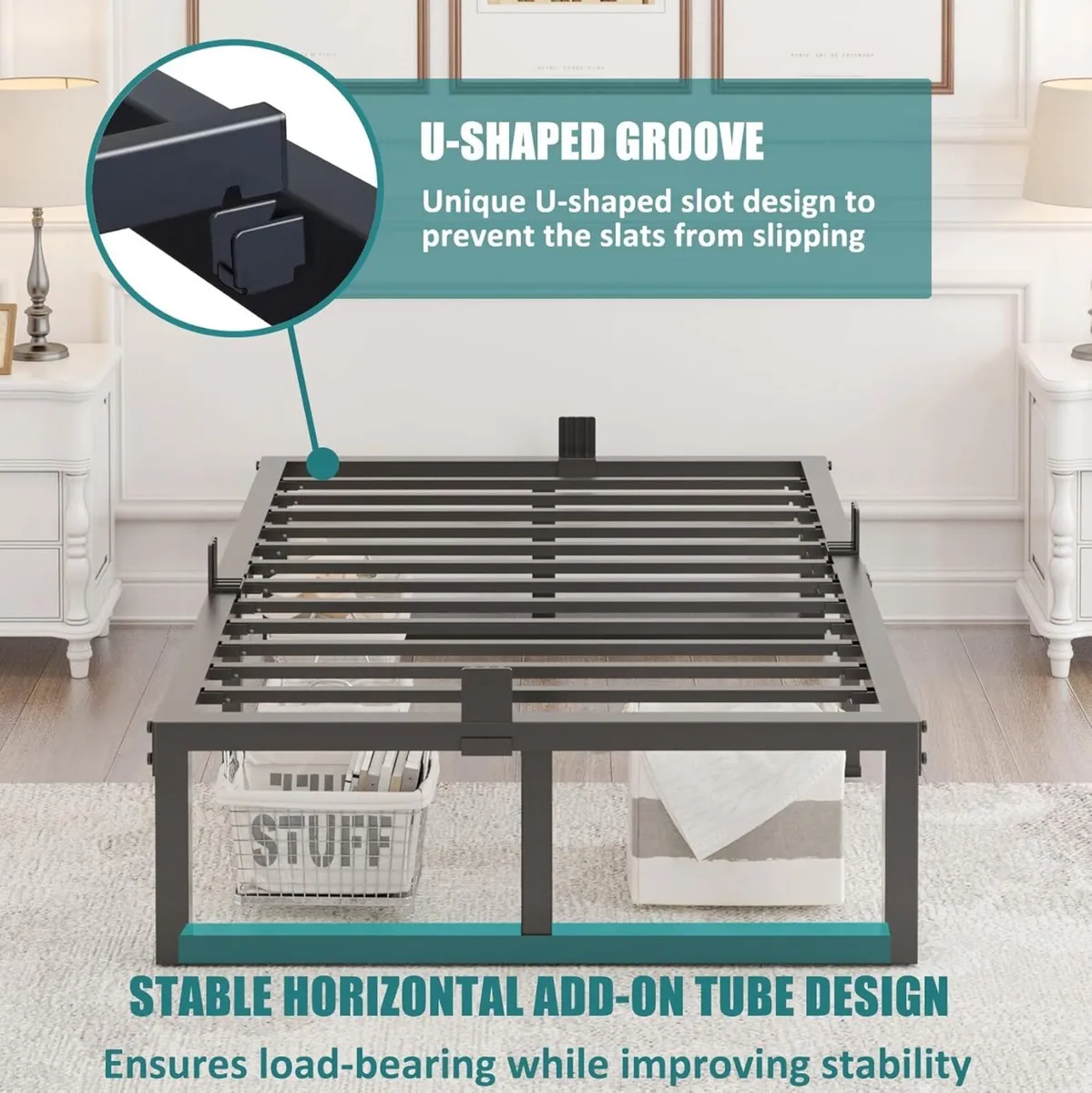 3ft Single Bed Frame 90x190 cm - 36cm Height - Image 4