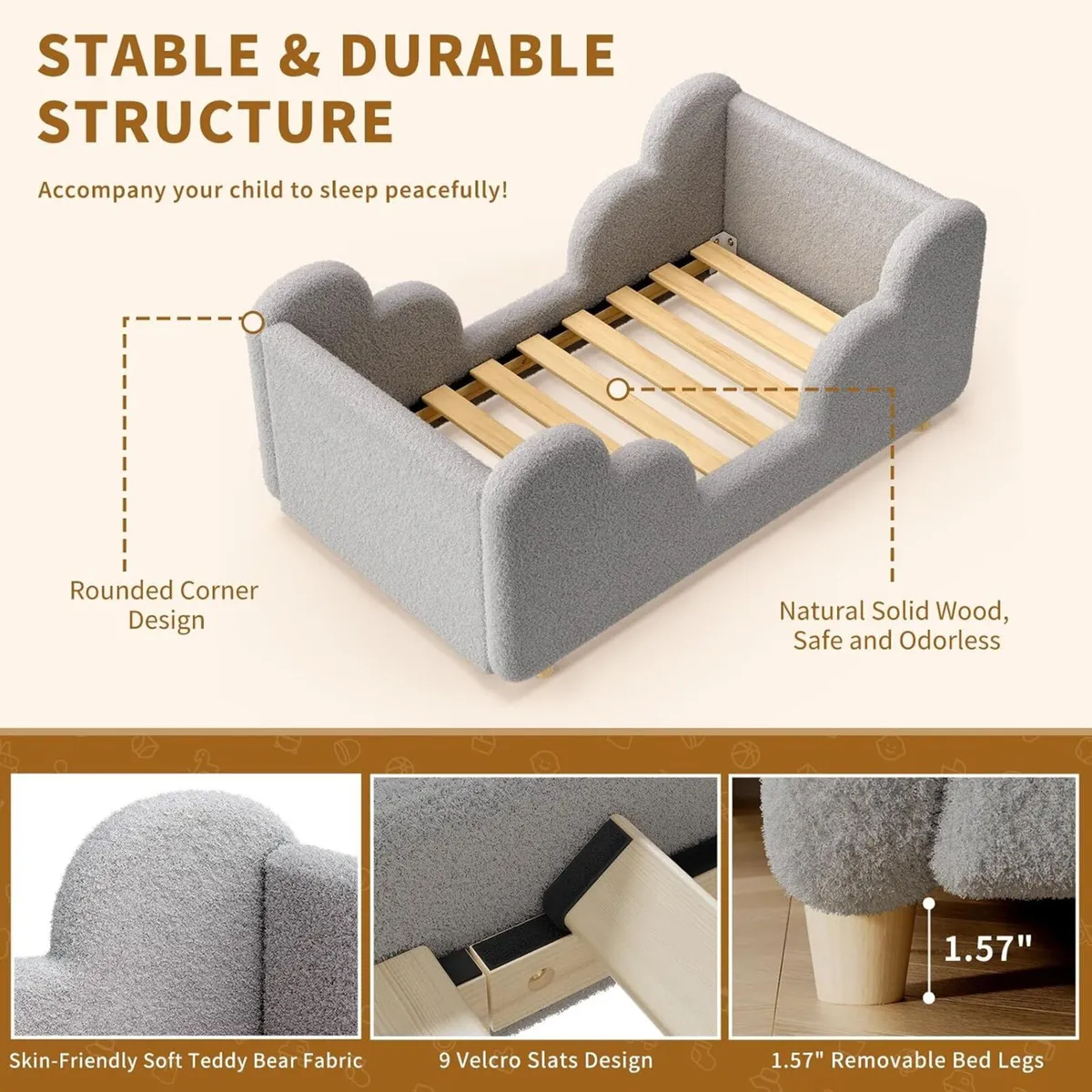 Toddler Bed Soft As A Cloud Floor Frame Cot Beds - Image 3