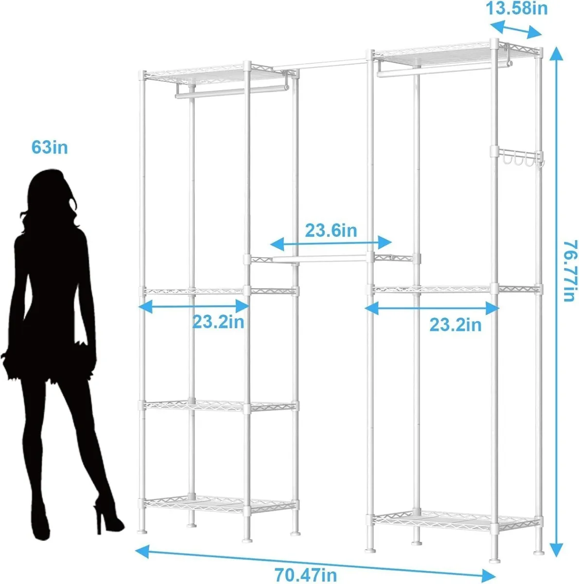 Clothes Rack for Hanging Adjustable Heavy Duty - Image 3