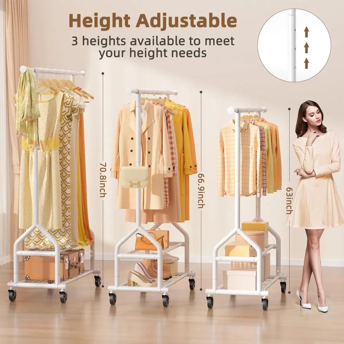 Heavy Duty Clothes Rail Clothing With Shelves - Image 3