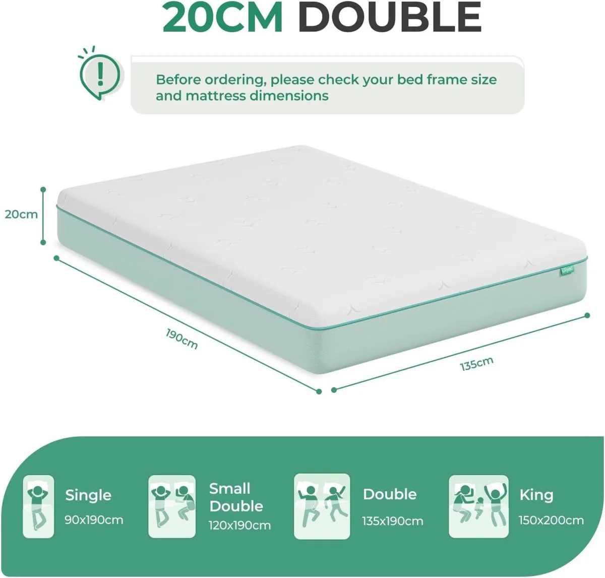 Double Mattresses with Gel Bamboo Charcoal Foam - Image 2