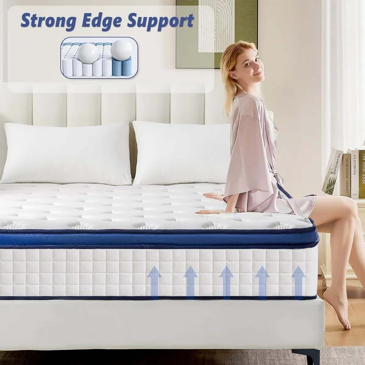 Single Mattress 10 Inch Hybrid Memory Foam 7 Zone - Image 3