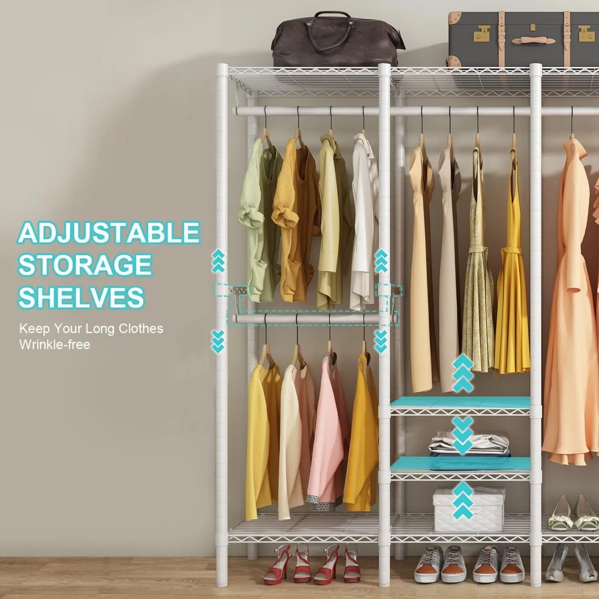 Clothes Rails Heavy Duty Clothing Rail Freestandin - Image 4