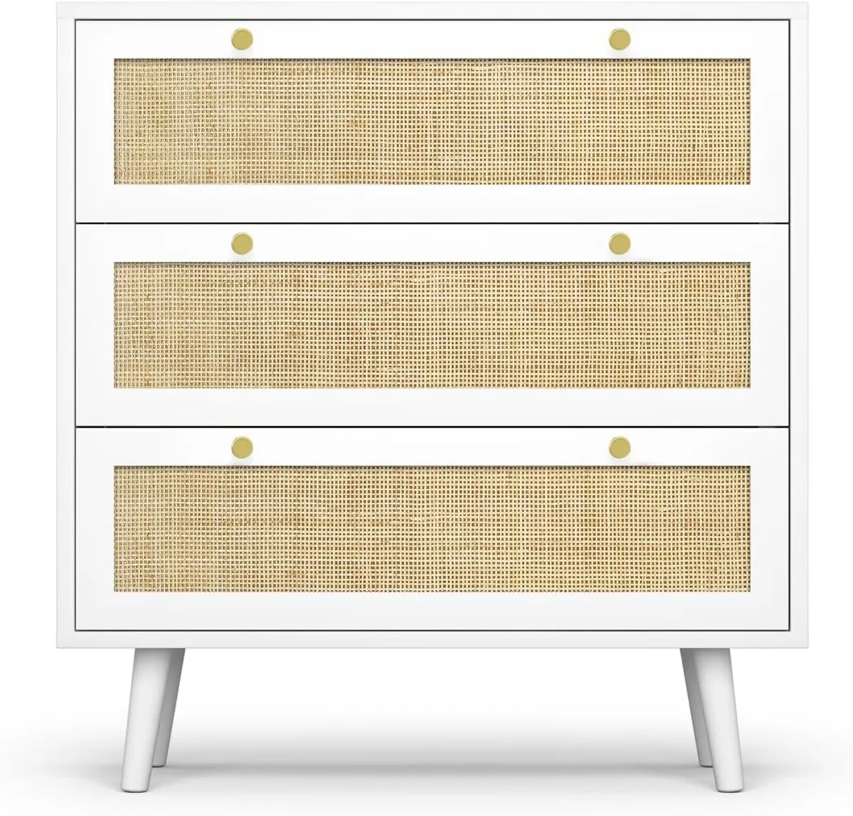 3 Drawer Rattan Dresser Boho Chest of Drawers for - Image 1