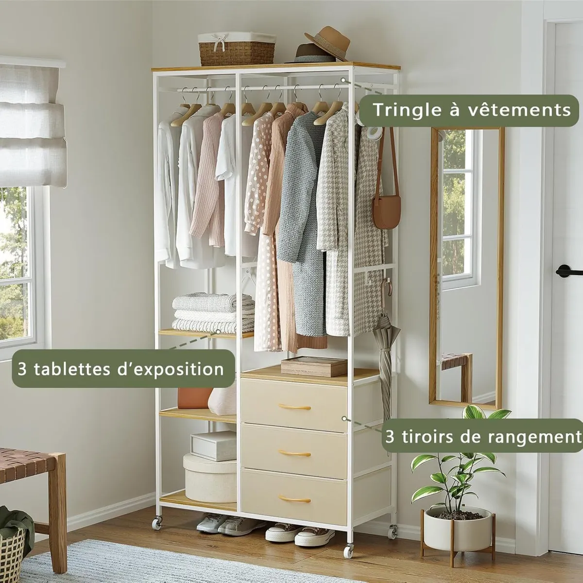 Heavy Duty Clothes Rail Rack Clothing Rails Open - Image 4
