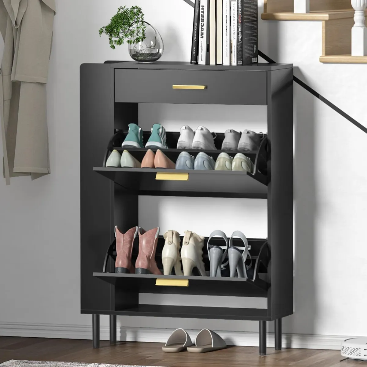 Shoe Storage Cabinet for Entryway Narrow Modern - Image 4