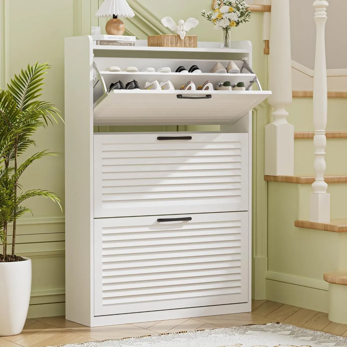Shoe Storage Cabinet Organizer with 3 Flip - Image 1