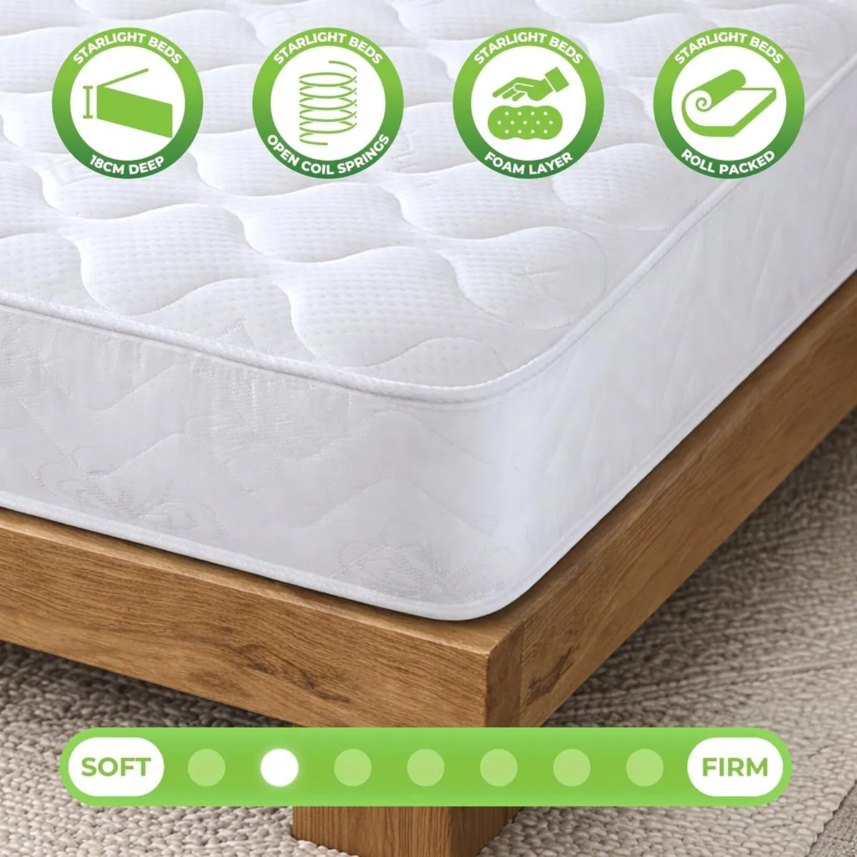 Sprung Small Double Mattress with Memory Foam - Image 4