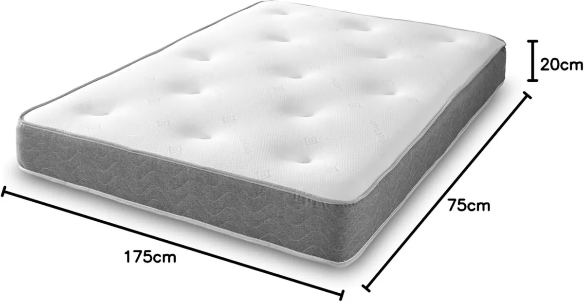Galaxy Grey Hybrid Tufted Shorty Mattress - Image 3