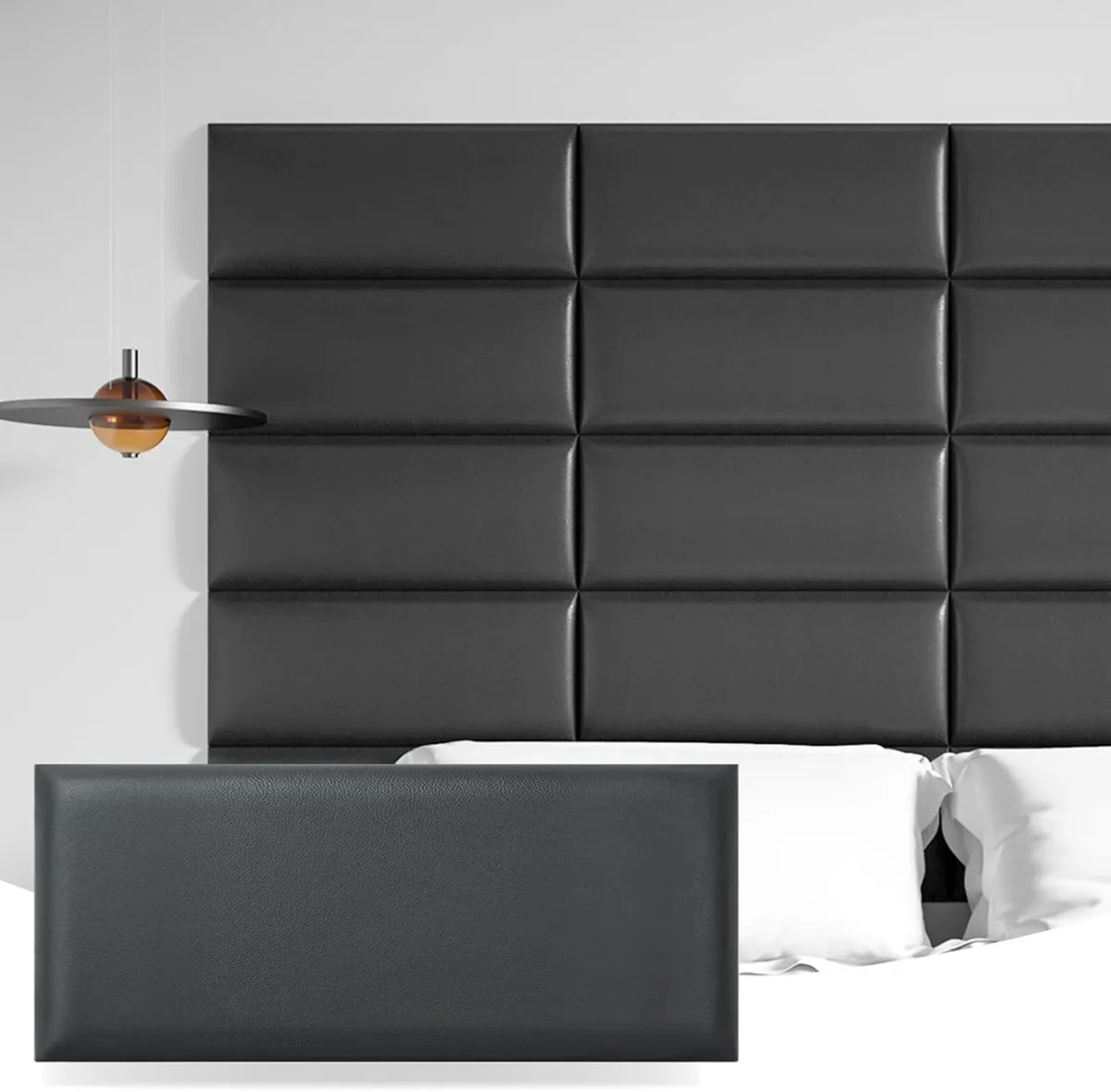 Peel and Stick Headboard for Full Queen in Black - Image 1
