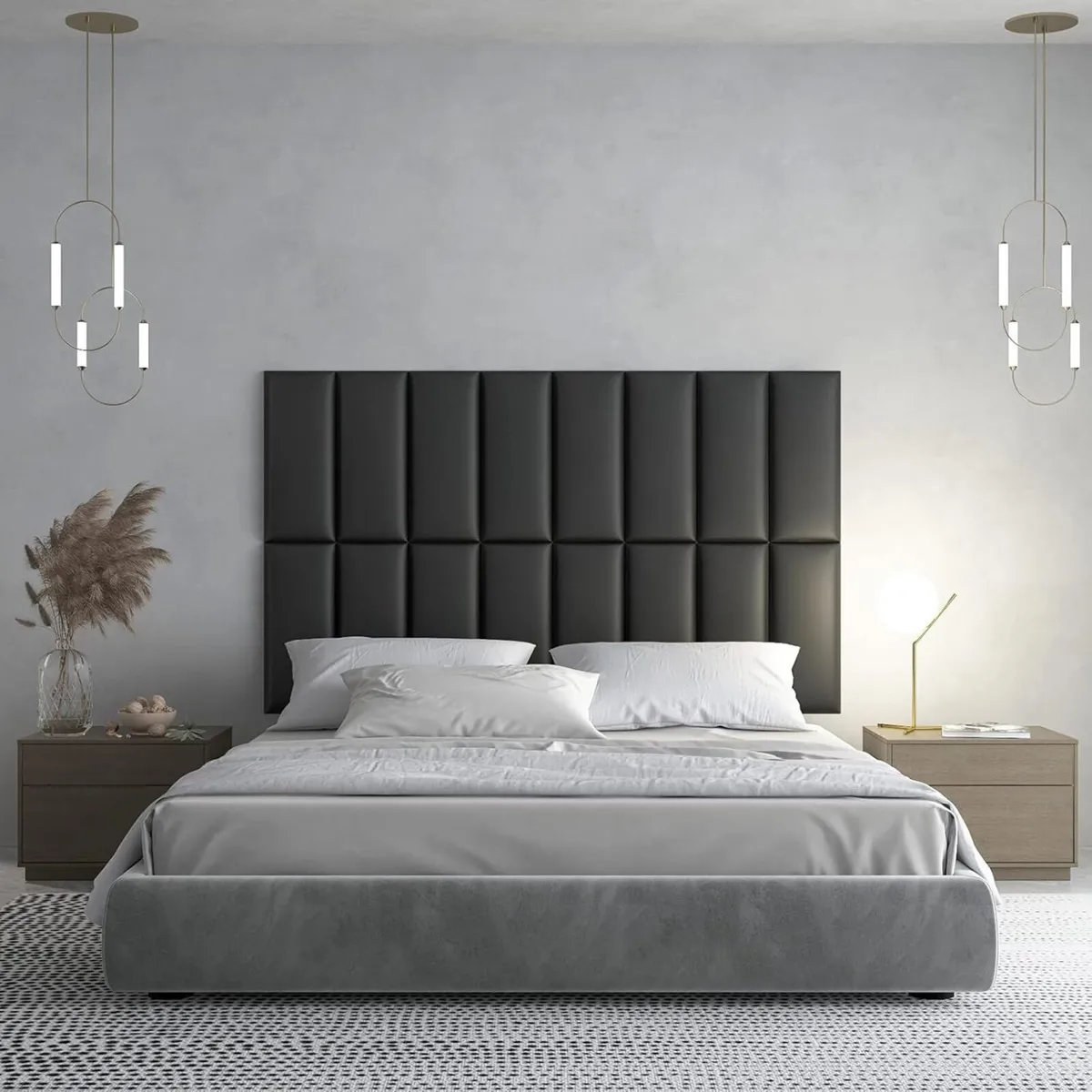 Peel and Stick Headboard for Full Queen in Black - Image 2