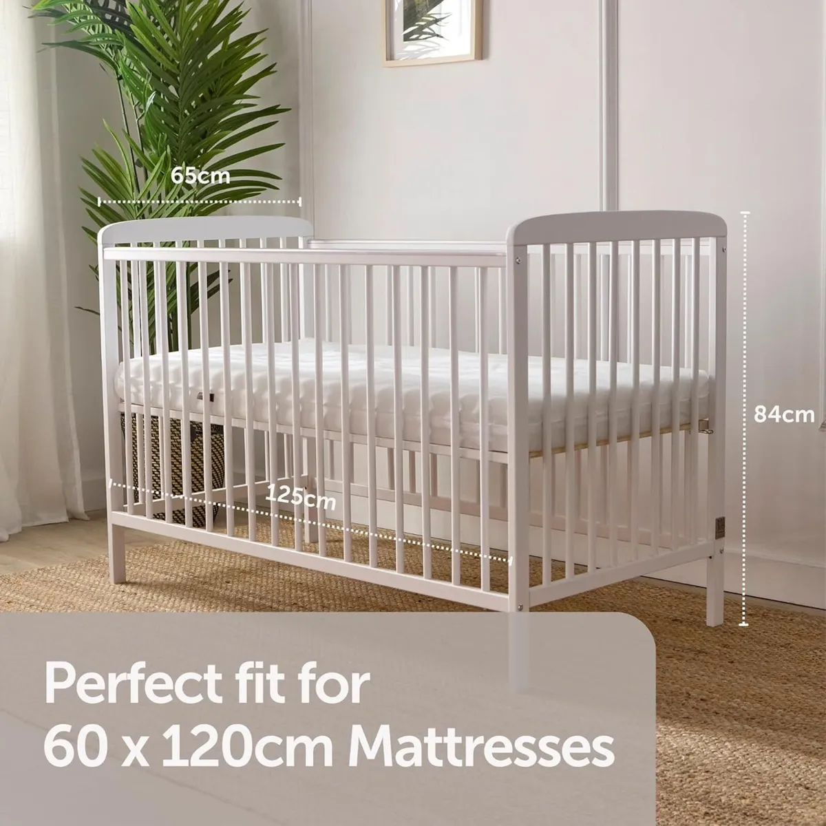 Starlight Baby Cot Bed Wooden Finish with - Image 3
