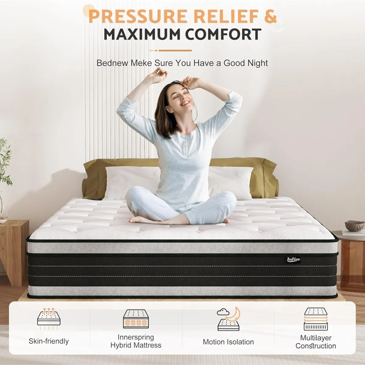 Single Mattresses 30cm 12 Inch Innerspring Hybrid - Image 4