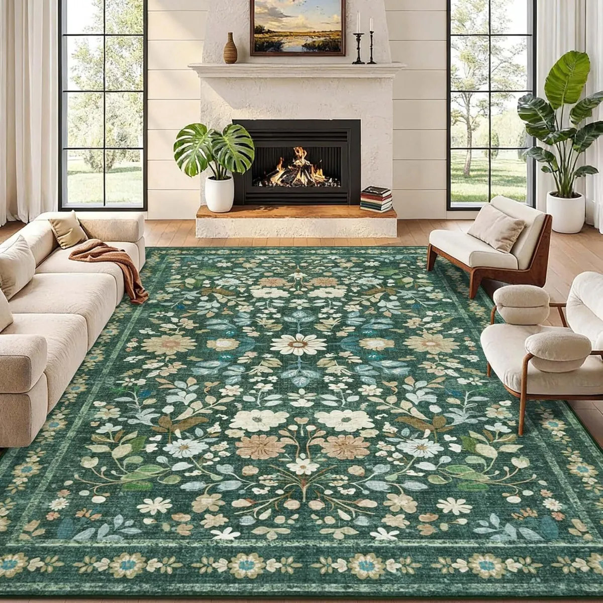 Green Large Rugs for Living Room 200x300cm - Image 1